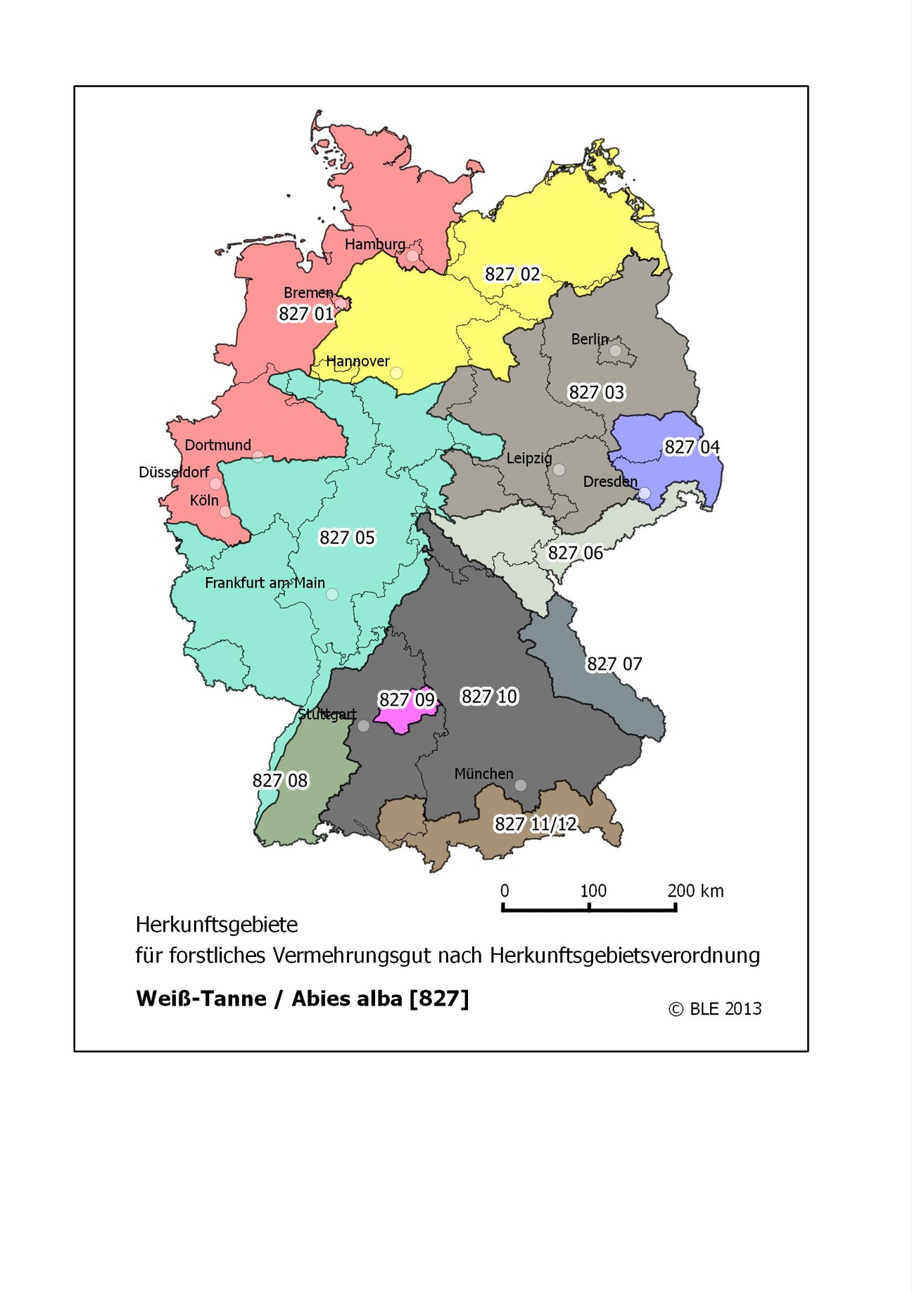 Karte Abies alba [HkG 827] (Weißtanne)